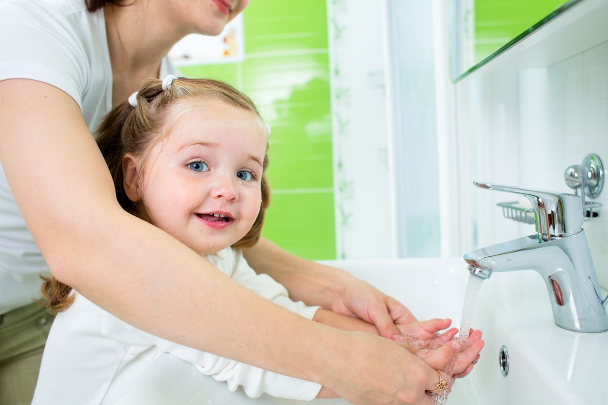 Mother,Washing,Kid,Hands